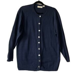 Elisabeth by Liz Claiborne 100% Silk Knit Cardigan Sweater Size 1 (Large) P2P 22